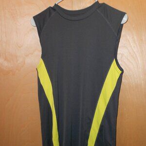Training Fit Active Shooter Shirt Mens Gray And Yellow Sleeveless